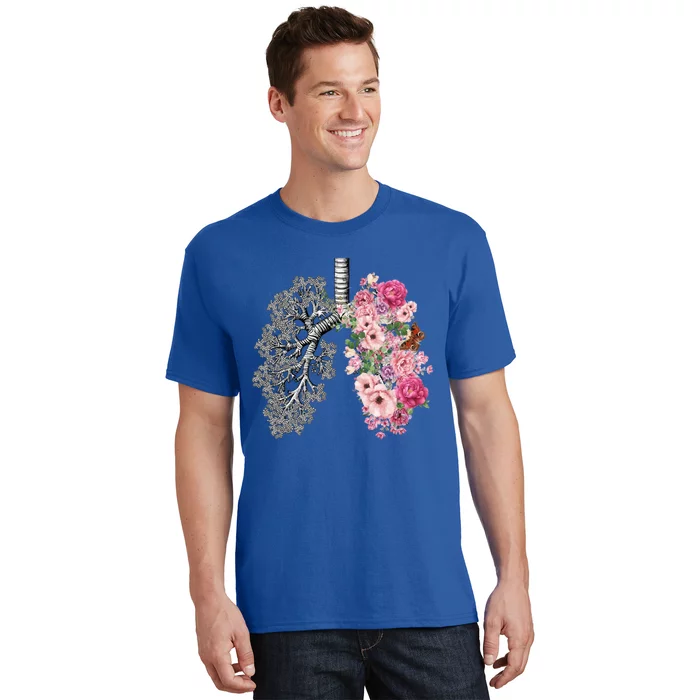 Lungs Cancer Awareness Bloomi Anatomy Classic Funny Gift T-Shirt