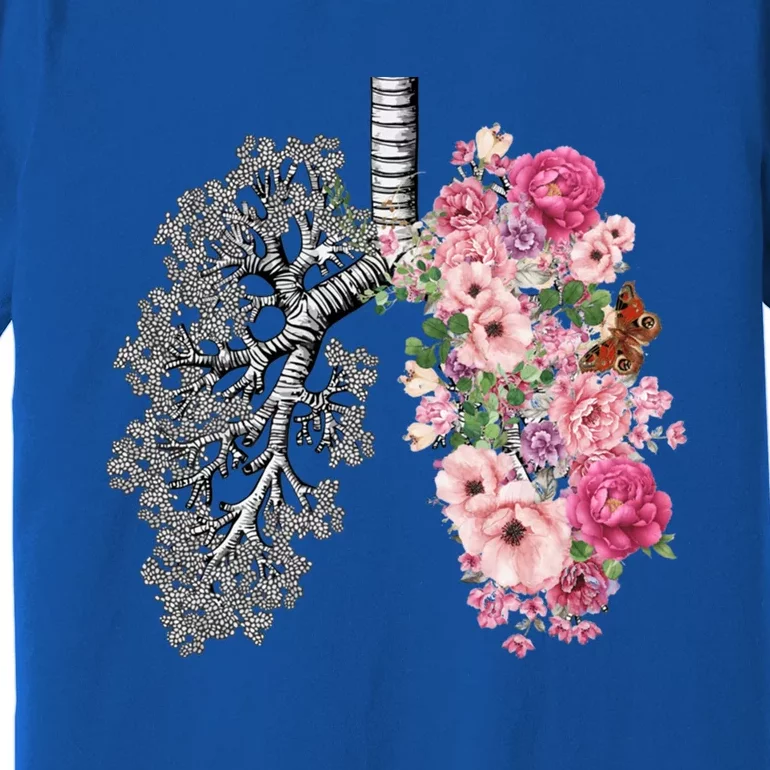 Lungs Cancer Awareness Bloomi Anatomy Classic Funny Gift Premium T-Shirt