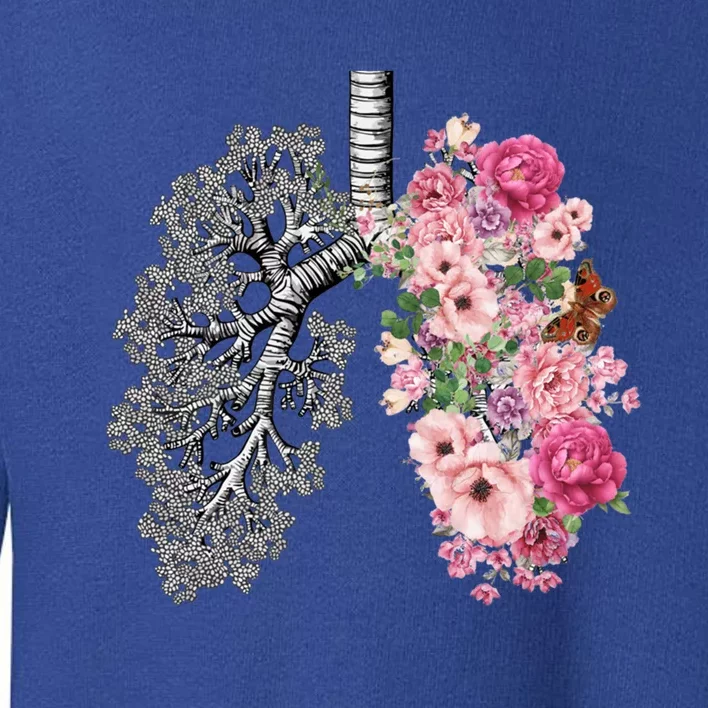 Lungs Cancer Awareness Bloomi Anatomy Classic Funny Gift Toddler Sweatshirt