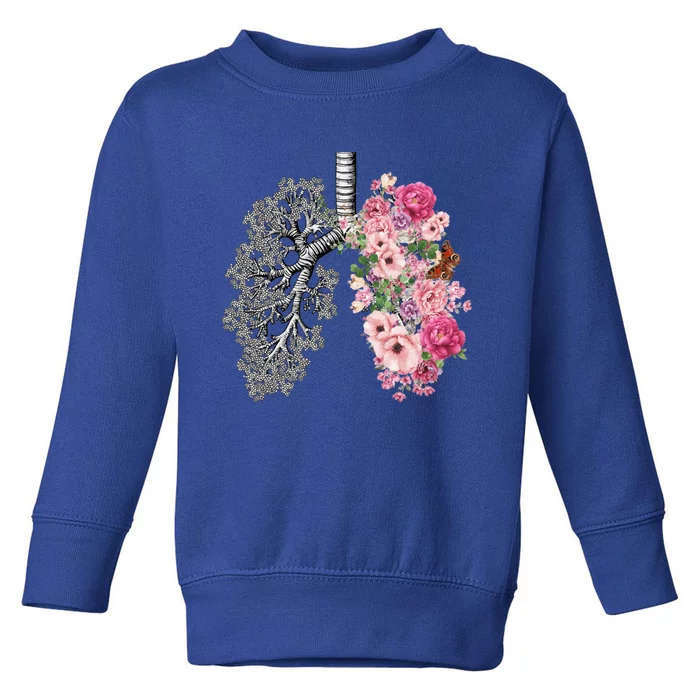 Lungs Cancer Awareness Bloomi Anatomy Classic Funny Gift Toddler Sweatshirt