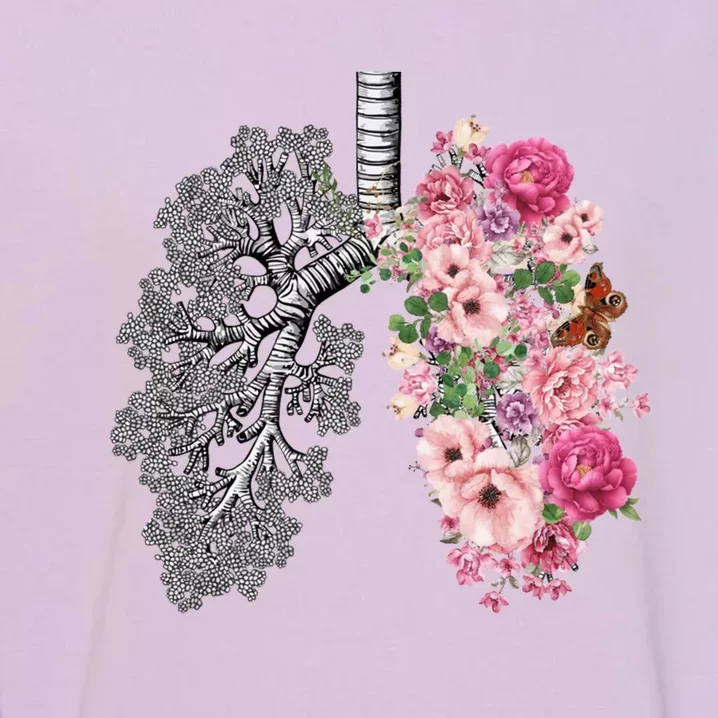 Lungs Cancer Awareness Bloomi Anatomy Classic Funny Gift Garment-Dyed Sweatshirt