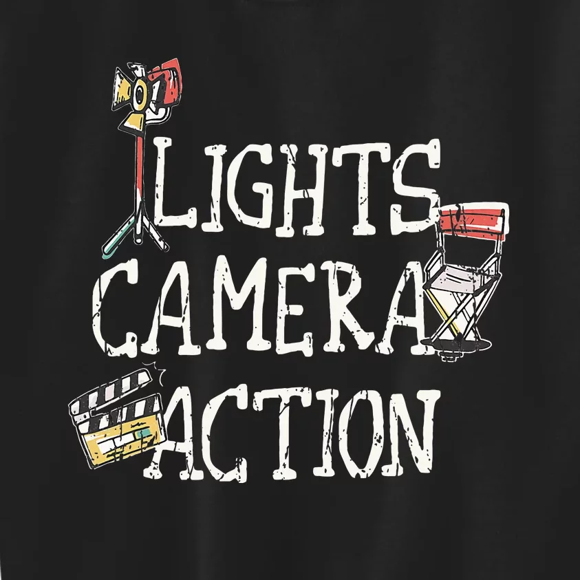 Lights Camera Action Film Director Kids Sweatshirt