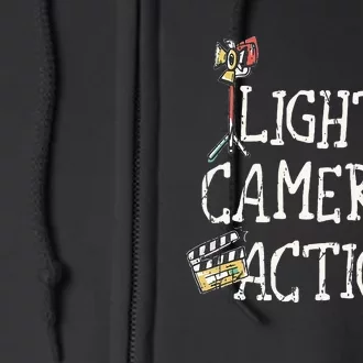 Lights Camera Action Film Director Full Zip Hoodie