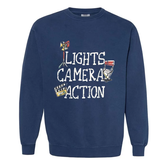 Lights Camera Action Film Director Garment-Dyed Sweatshirt