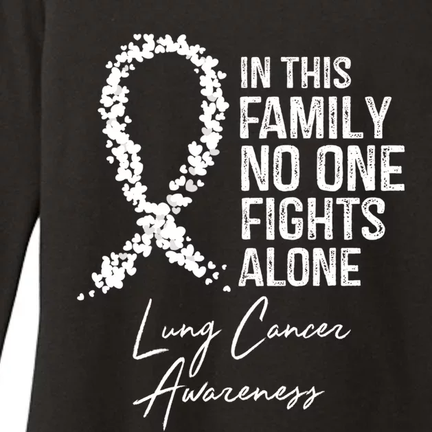 Lung Cancer Awareness In This Family No One Fights Alone Gift Womens CVC Long Sleeve Shirt