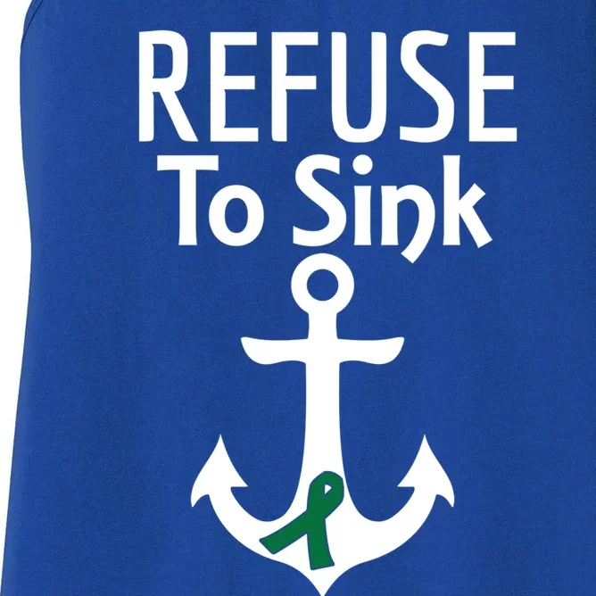 Liver Cancer Awareness Refuse To Sink Fighter Funny Gift Women's Racerback Tank