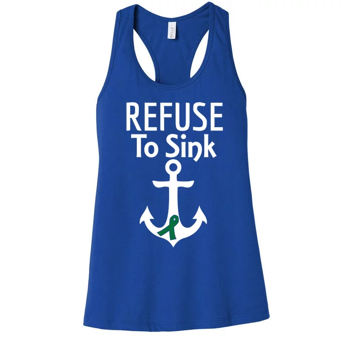 Liver Cancer Awareness Refuse To Sink Fighter Funny Gift Women's Racerback Tank