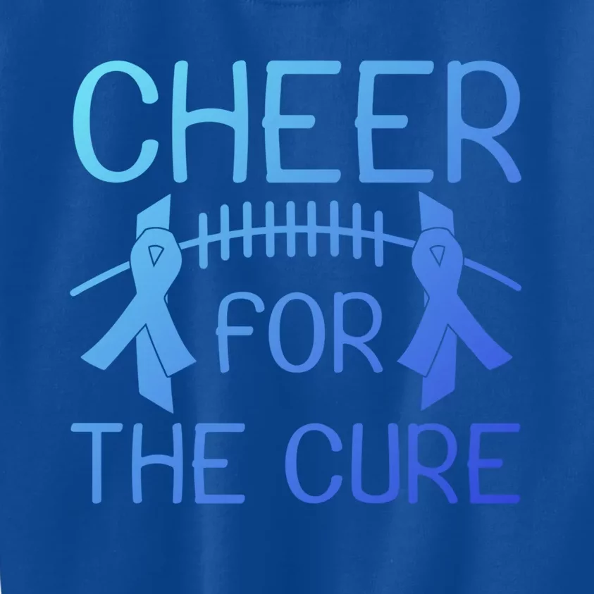 Lung Cancer Awareness Cheer For The Cure Football Gift Kids Sweatshirt