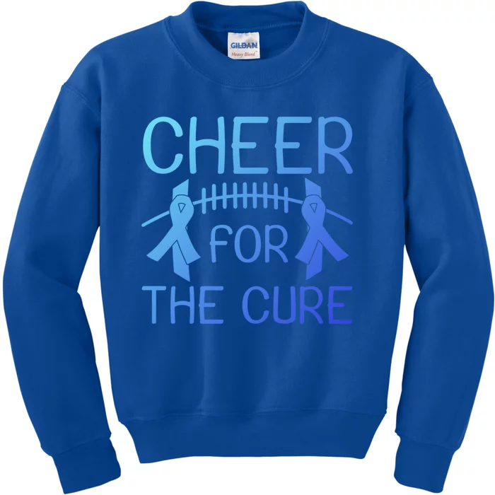 Lung Cancer Awareness Cheer For The Cure Football Gift Kids Sweatshirt