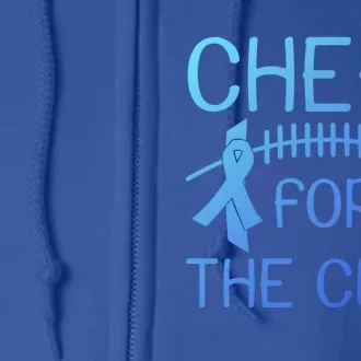 Lung Cancer Awareness Cheer For The Cure Football Gift Full Zip Hoodie