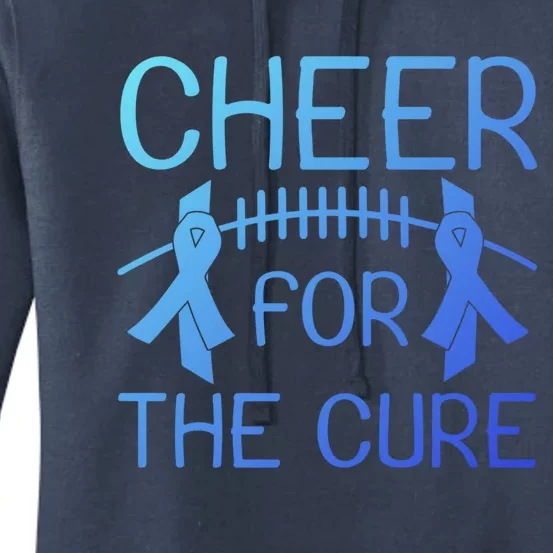 Lung Cancer Awareness Cheer For The Cure Football Gift Women's Pullover Hoodie