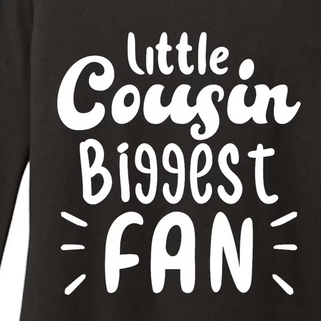 Little Cousin Biggest Fan Cute Matching Football Family Womens CVC Long Sleeve Shirt