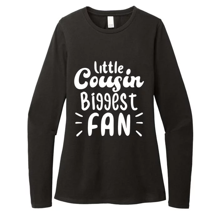 Little Cousin Biggest Fan Cute Matching Football Family Womens CVC Long Sleeve Shirt