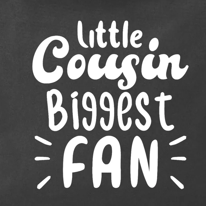 Little Cousin Biggest Fan Cute Matching Football Family Zip Tote Bag