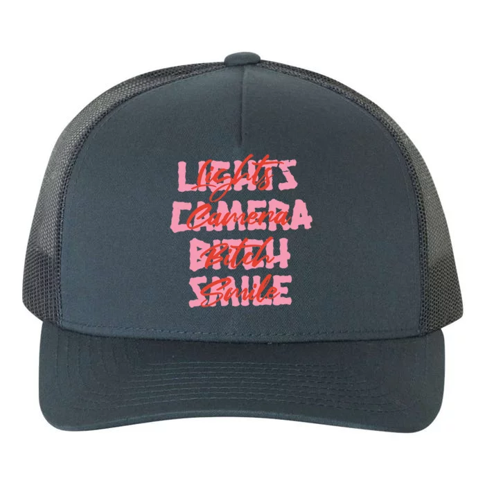 Lights Camera Bitch Smile Yupoong Adult 5-Panel Trucker Hat