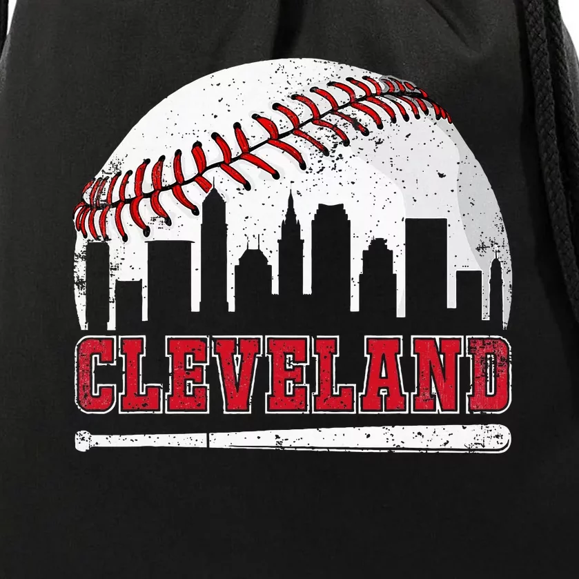 Love Cleveland Baseball Lover Player Drawstring Bag