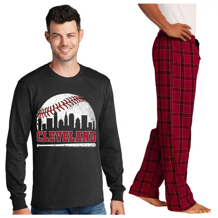 Love Cleveland Baseball Lover Player Long Sleeve Pajama Set