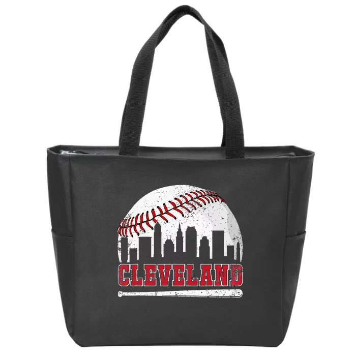 Love Cleveland Baseball Lover Player Zip Tote Bag