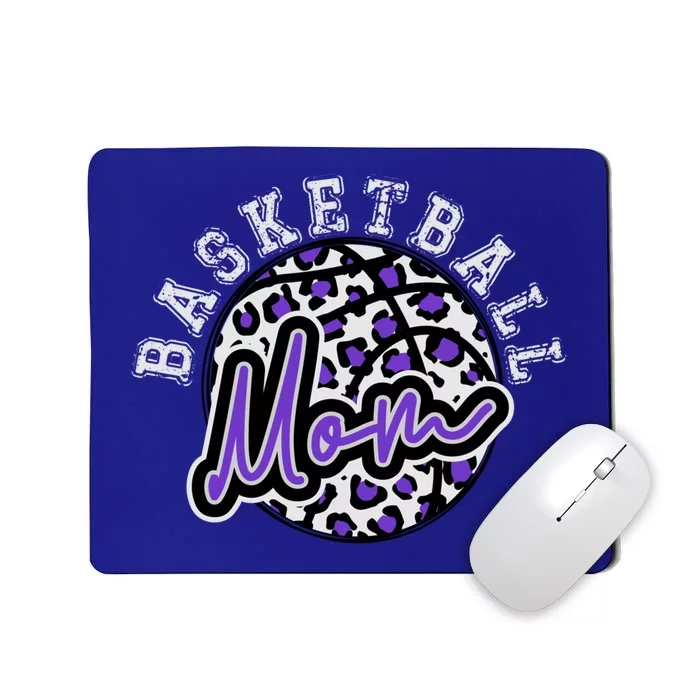 Leopard Cheetah Basketball Mom Family Purple Trendy Spirit Gift Mousepad