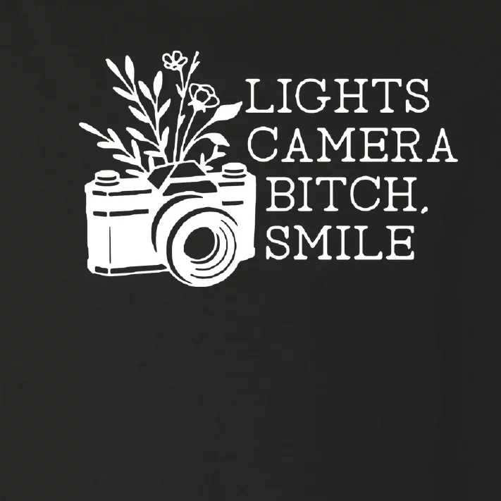 Lights Camera Bitch Smile Toddler Long Sleeve Shirt