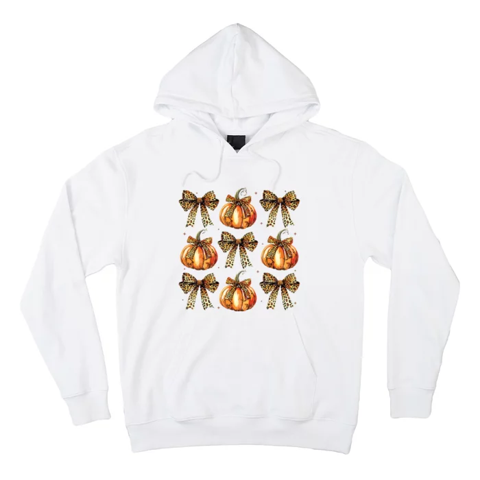 Leopard Coquette Bow Pumpkin Spooky Season Autumn Halloween Hoodie