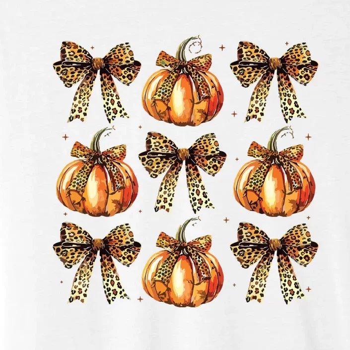 Leopard Coquette Bow Pumpkin Spooky Season Autumn Halloween ChromaSoft Performance T-Shirt