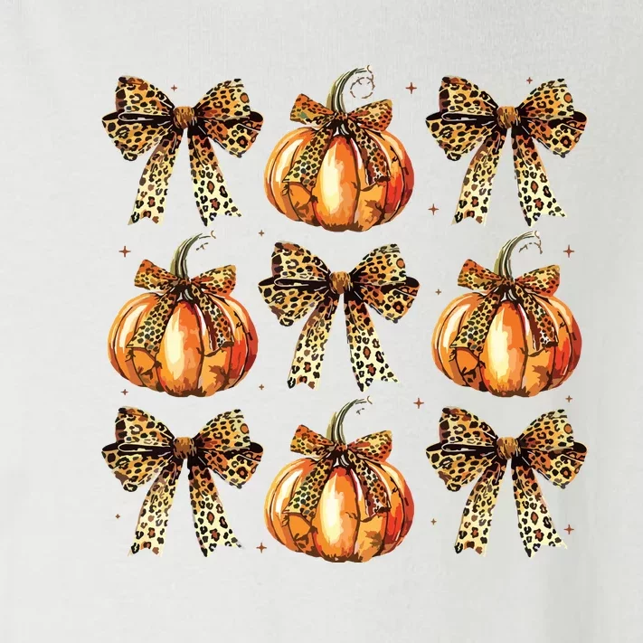 Leopard Coquette Bow Pumpkin Spooky Season Autumn Halloween Toddler Long Sleeve Shirt