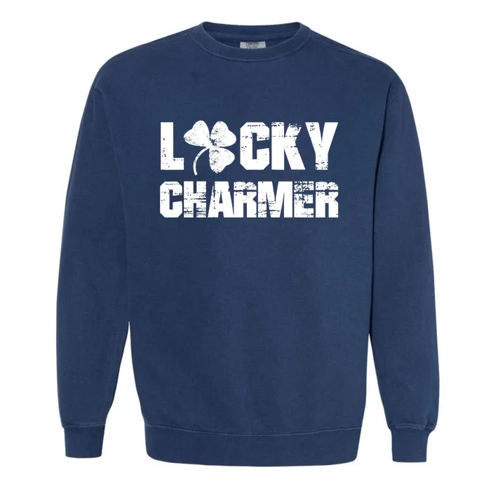 LUCKY CHARMER Boy Girl Funny St. Patrick's Day Garment-Dyed Sweatshirt