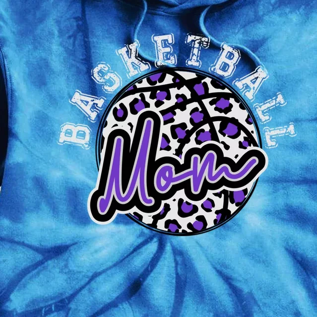 Leopard Cheetah Basketball Mom Family Purple Trendy Spirit Great Gift Tie Dye Hoodie