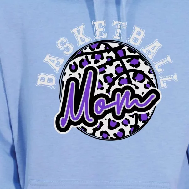 Leopard Cheetah Basketball Mom Family Purple Trendy Spirit Great Gift Unisex Surf Hoodie