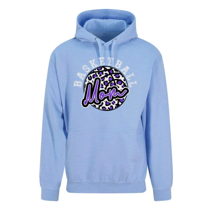 Leopard Cheetah Basketball Mom Family Purple Trendy Spirit Great Gift Unisex Surf Hoodie