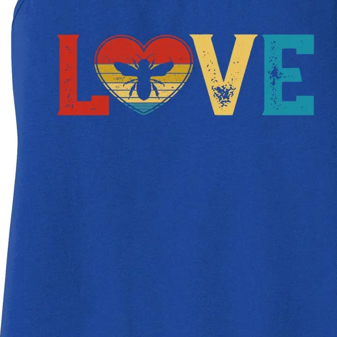 Love Cute Bee Lover Animals Heart Valentine's Day Cute Gift Women's Racerback Tank