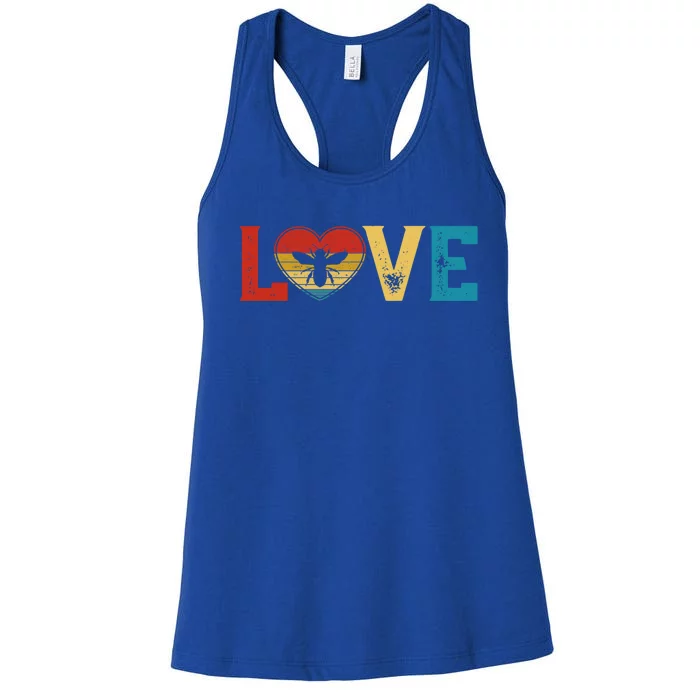 Love Cute Bee Lover Animals Heart Valentine's Day Cute Gift Women's Racerback Tank