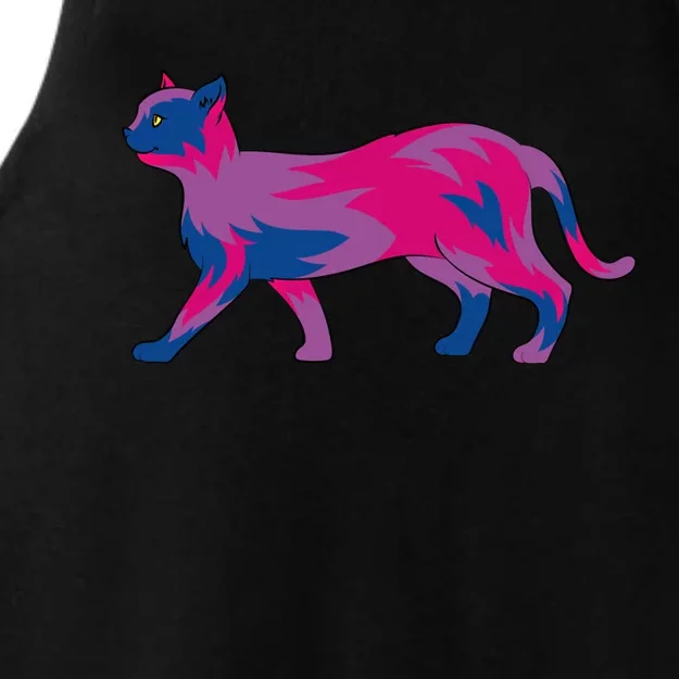 Lgbt Cat Bisexuality Flag Queer Bi Pride Month Bisexual Meaningful Gift Ladies Tri-Blend Wicking Tank