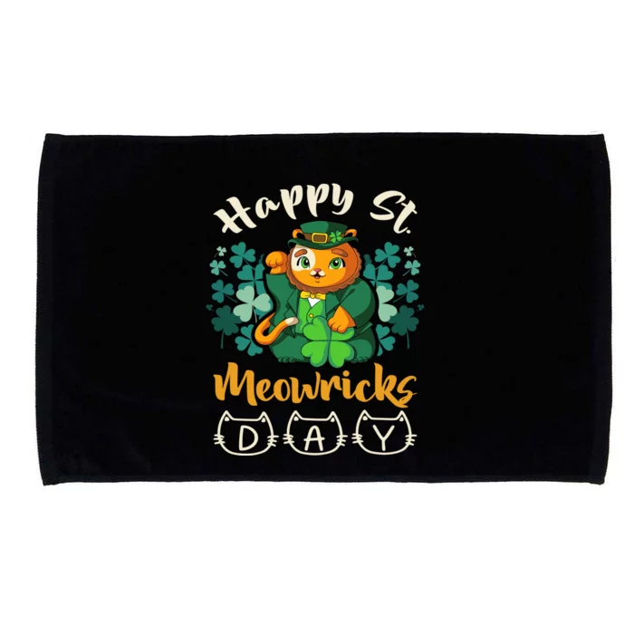 Leprechaun Cat Costume For St Patricks Day Gift Microfiber Hand Towel