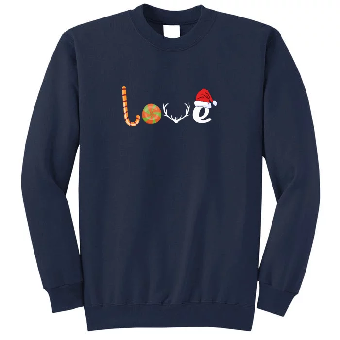 Love Candy Cane | Love Merry Christmas Tall Sweatshirt