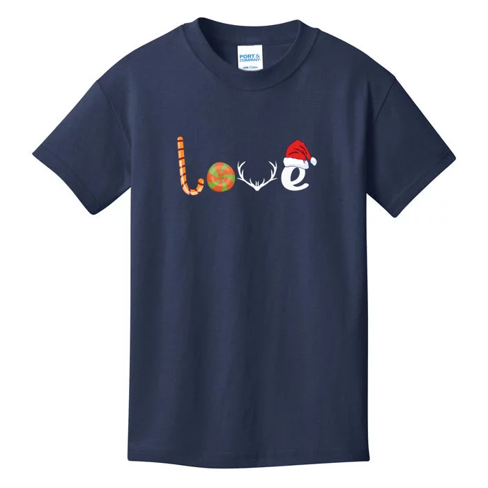 Love Candy Cane | Love Merry Christmas Kids T-Shirt