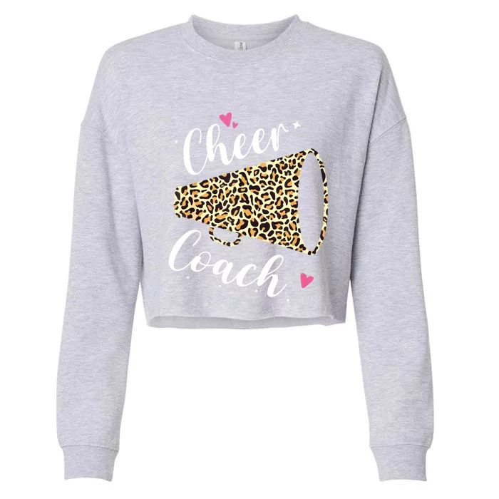 Leopard Cheer Coach Cheerleading Cheerleader Appreciation Cropped Pullover Crew