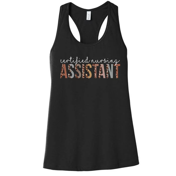 Leopard CNA Certified Nursing Assistant Healthcare Workers Women's Racerback Tank