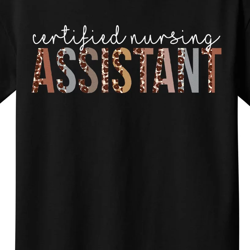 Leopard CNA Certified Nursing Assistant Healthcare Workers Kids T-Shirt