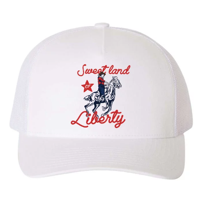 Liberty City Cowboy 4th Of July Sweet Land Liberty Cowboy Yupoong Adult 5-Panel Trucker Hat