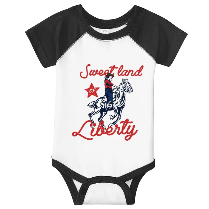 Liberty City Cowboy 4th Of July Sweet Land Liberty Cowboy Infant Baby Jersey Bodysuit