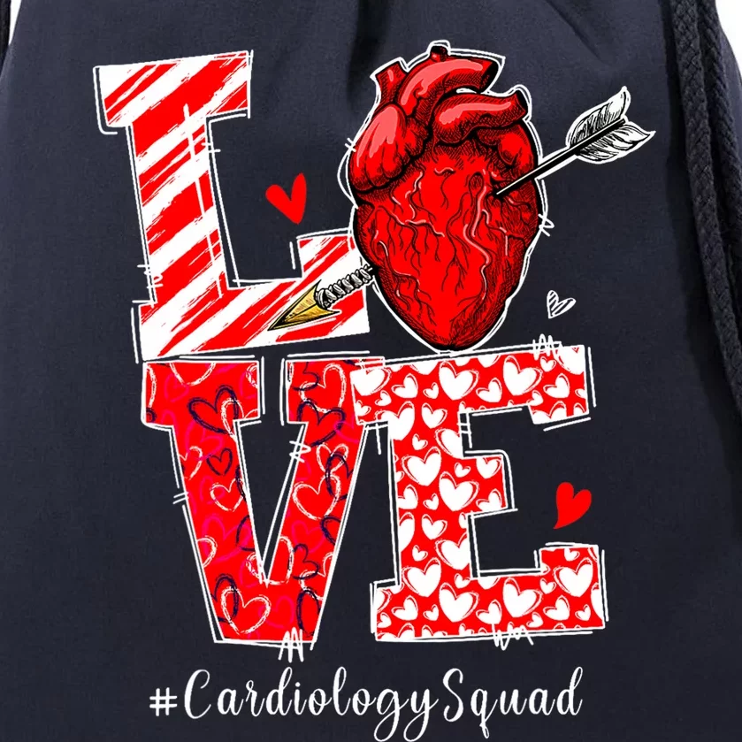 Love Cardiology Cardiologist Cardiac Nurse Valentines Day Drawstring Bag