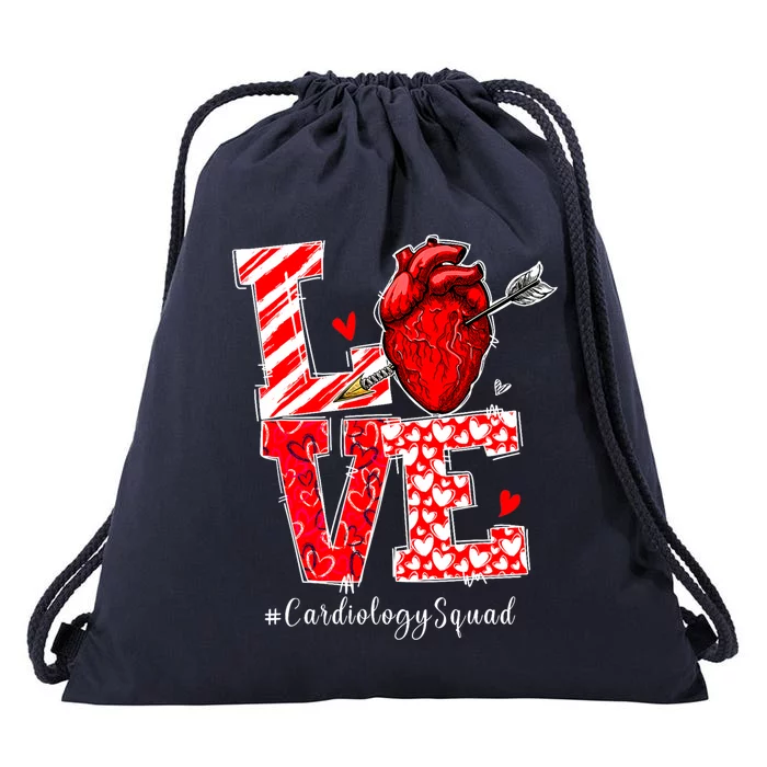 Love Cardiology Cardiologist Cardiac Nurse Valentines Day Drawstring Bag