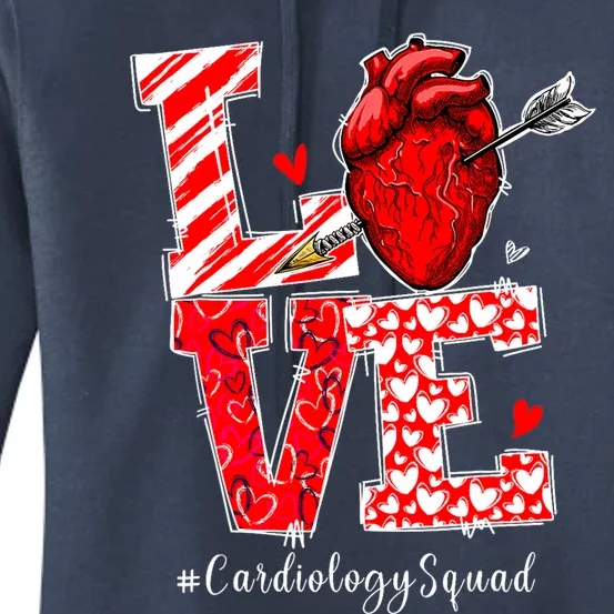 Love Cardiology Cardiologist Cardiac Nurse Valentines Day Women's Pullover Hoodie