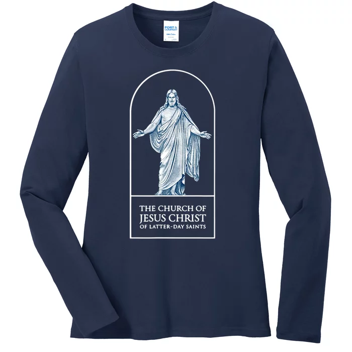 LDS Church Church Of Jesus Christ Logo Mormons Ladies Long Sleeve Shirt