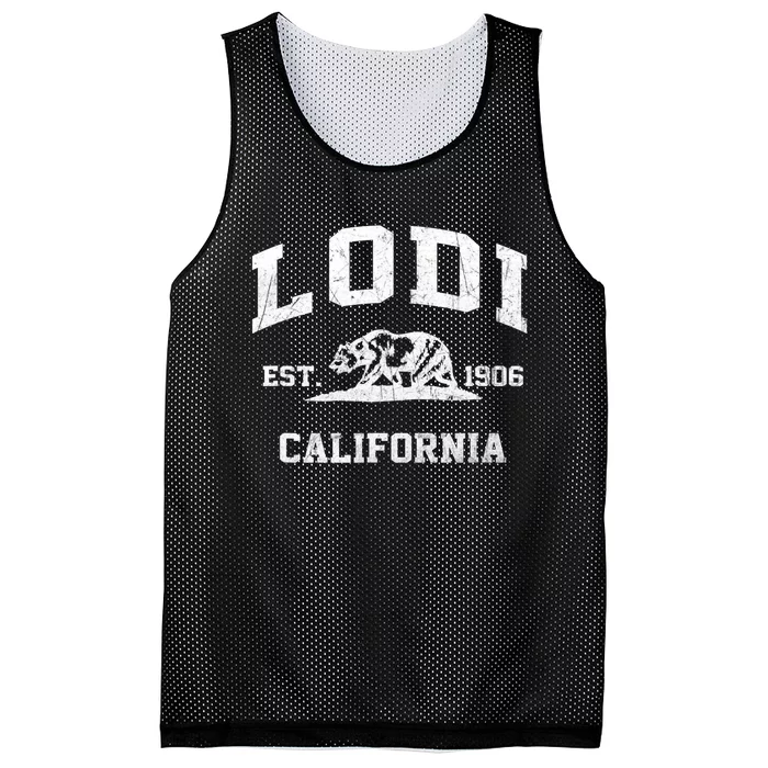 Lodi California CA Vintage State Athletic Style Mesh Reversible Basketball Jersey Tank