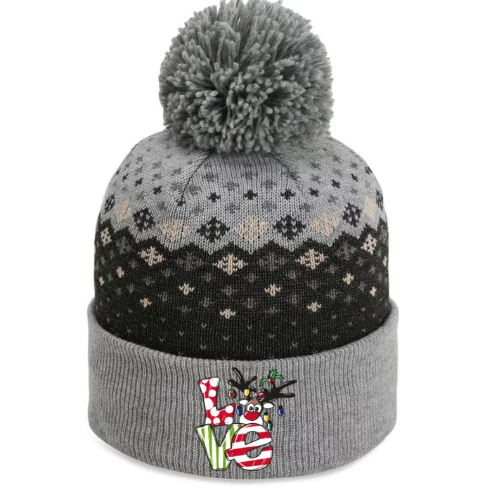 Love Christmas Cute Reindeer The Baniff Cuffed Pom Beanie