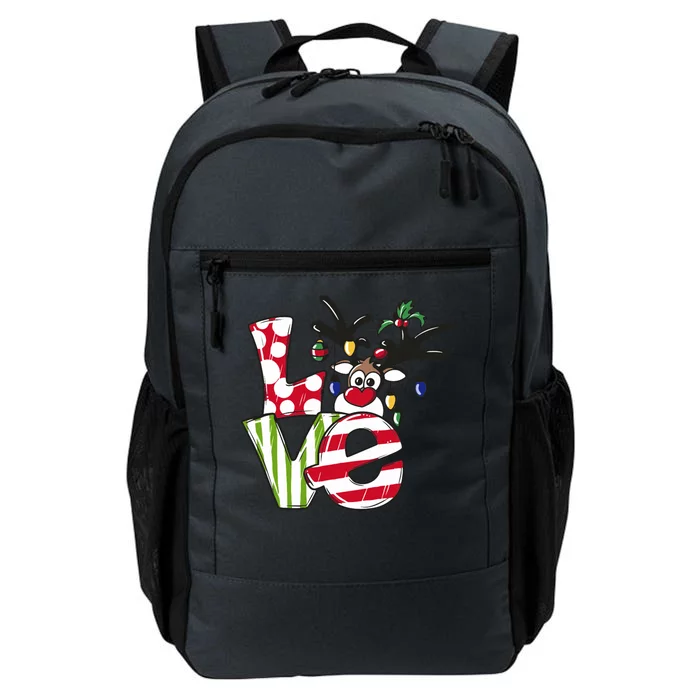 Love Christmas Cute Reindeer Daily Commute Backpack