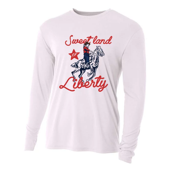 Liberty City Cowboy 4th Of July Sweet Land Liberty Cowboy Cooling Performance Long Sleeve Crew